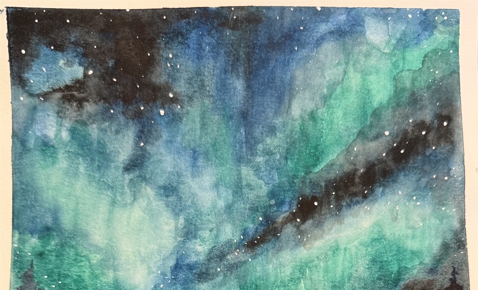 Northern Lights Watercolor Class at BACC