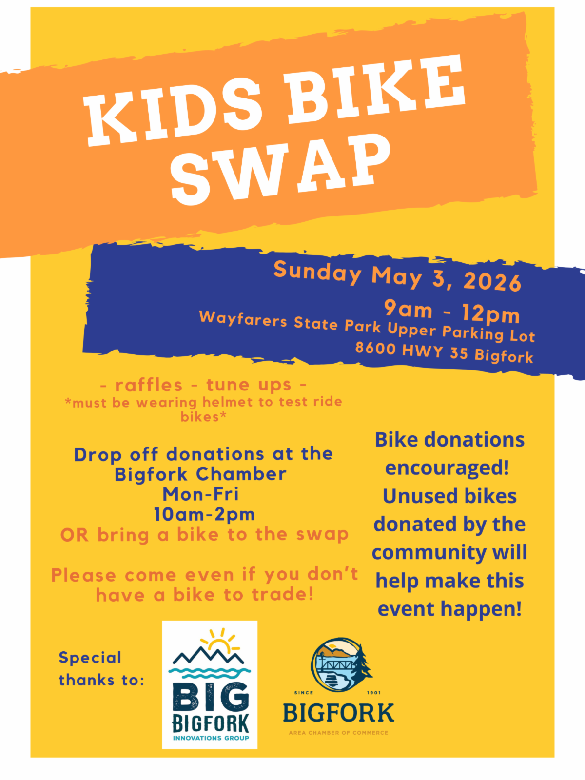 Kids Bike Swap at Wayfarer's State Park