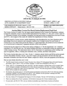 Creston Auction Announcement 2026