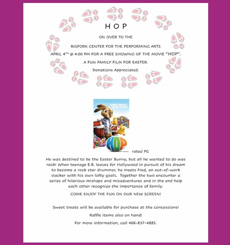 HOP at the Bigfork Center for Performing Arts