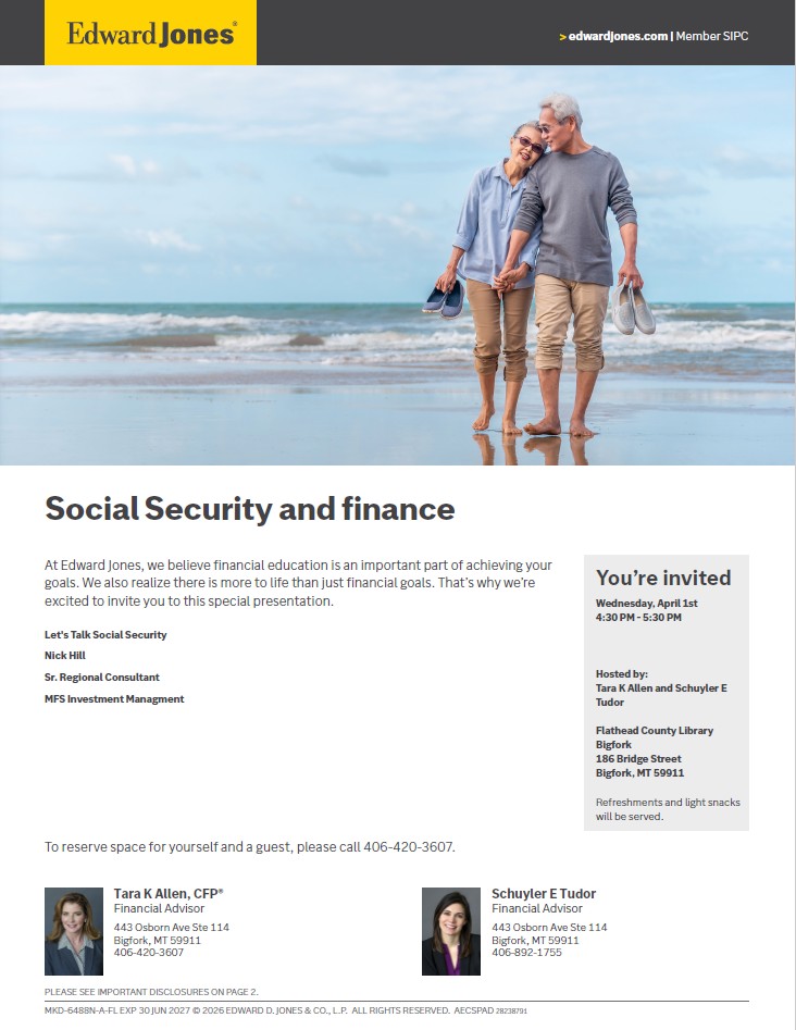 Social Security and Finance Talk at Edward Jones