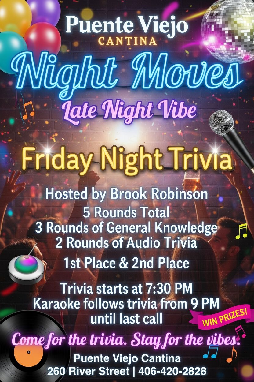 Trivia then Karaoke at Taco Loco Friday Nights