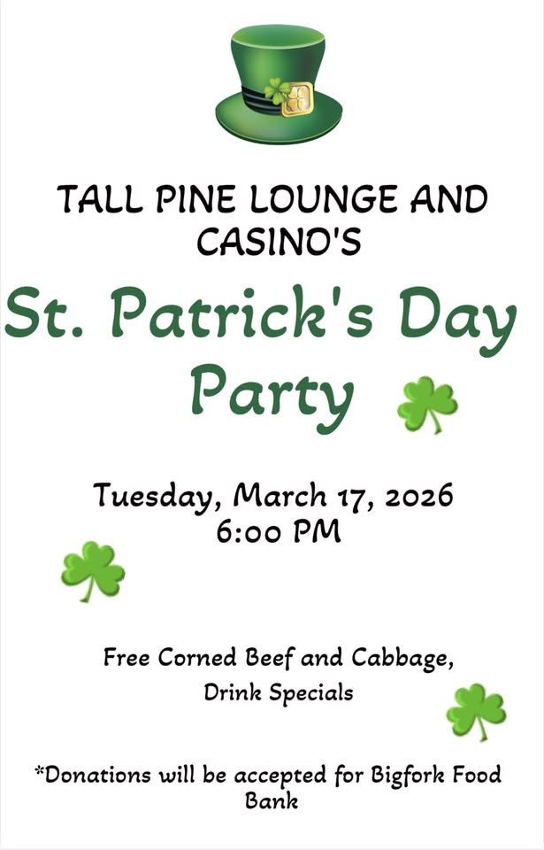 St. Patrick's Day Celebration at the Tall Pine Lounge