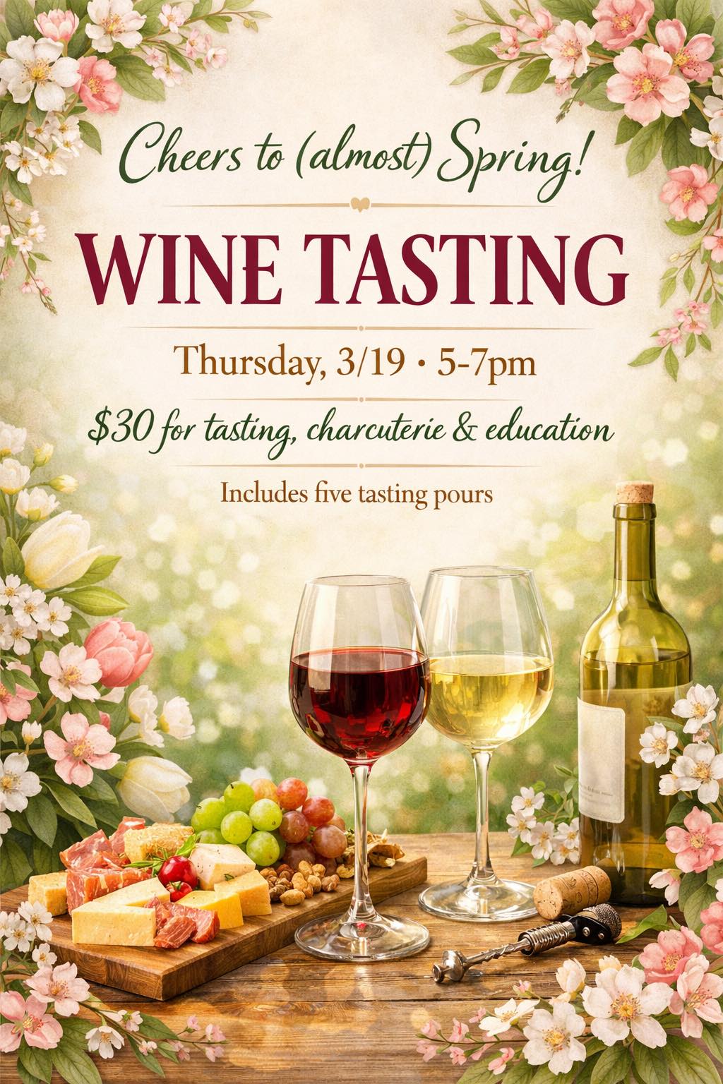 Spring themed Wine Tasting at Bigfork Wine and Whiskey