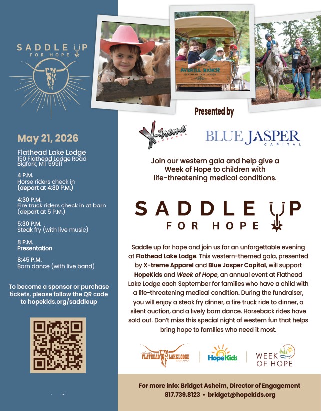 Saddle Up for Hope Event at Flathead Lake Lodge