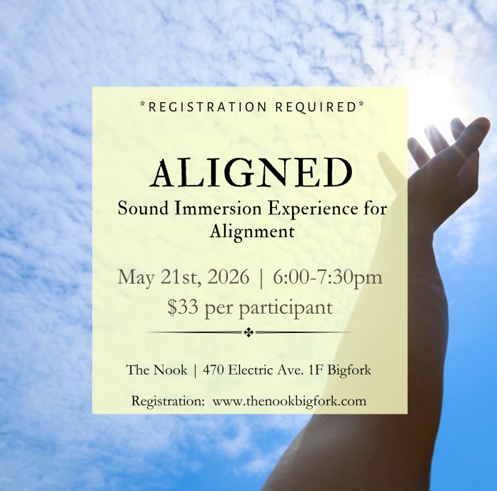 Aligned Sound Immersion Experience for Alignment May 21st 6-7:30pm at the nook