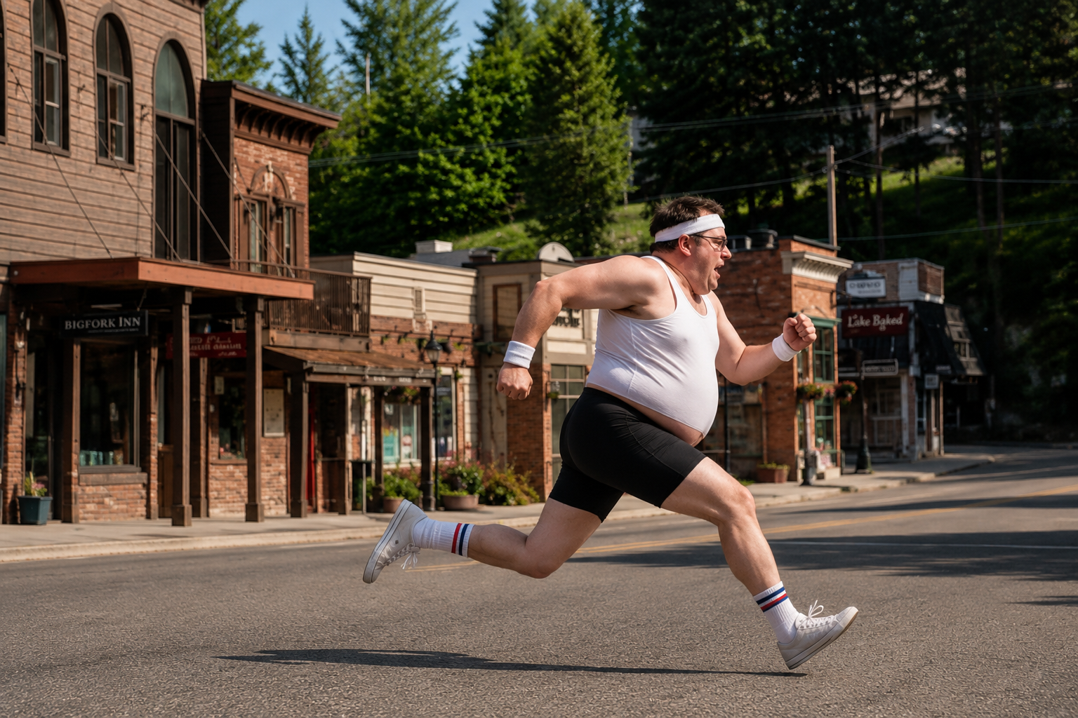 funny man running on Electric Avenue