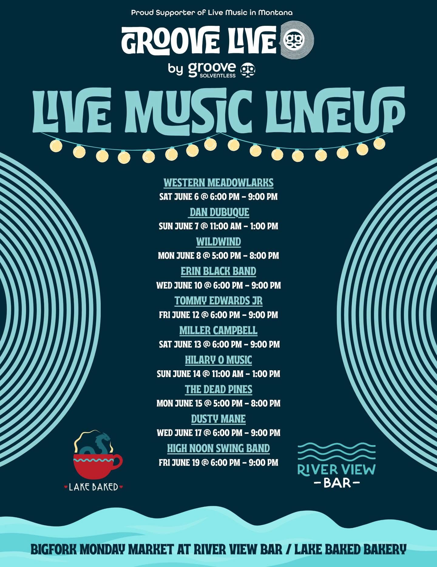 river view bar music lineup for early june
