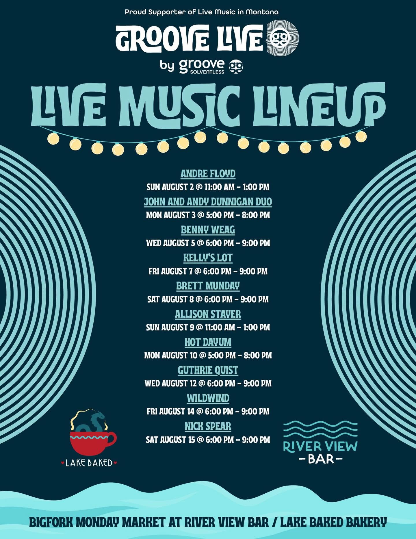 river view bar music lineup aug2-aug15
