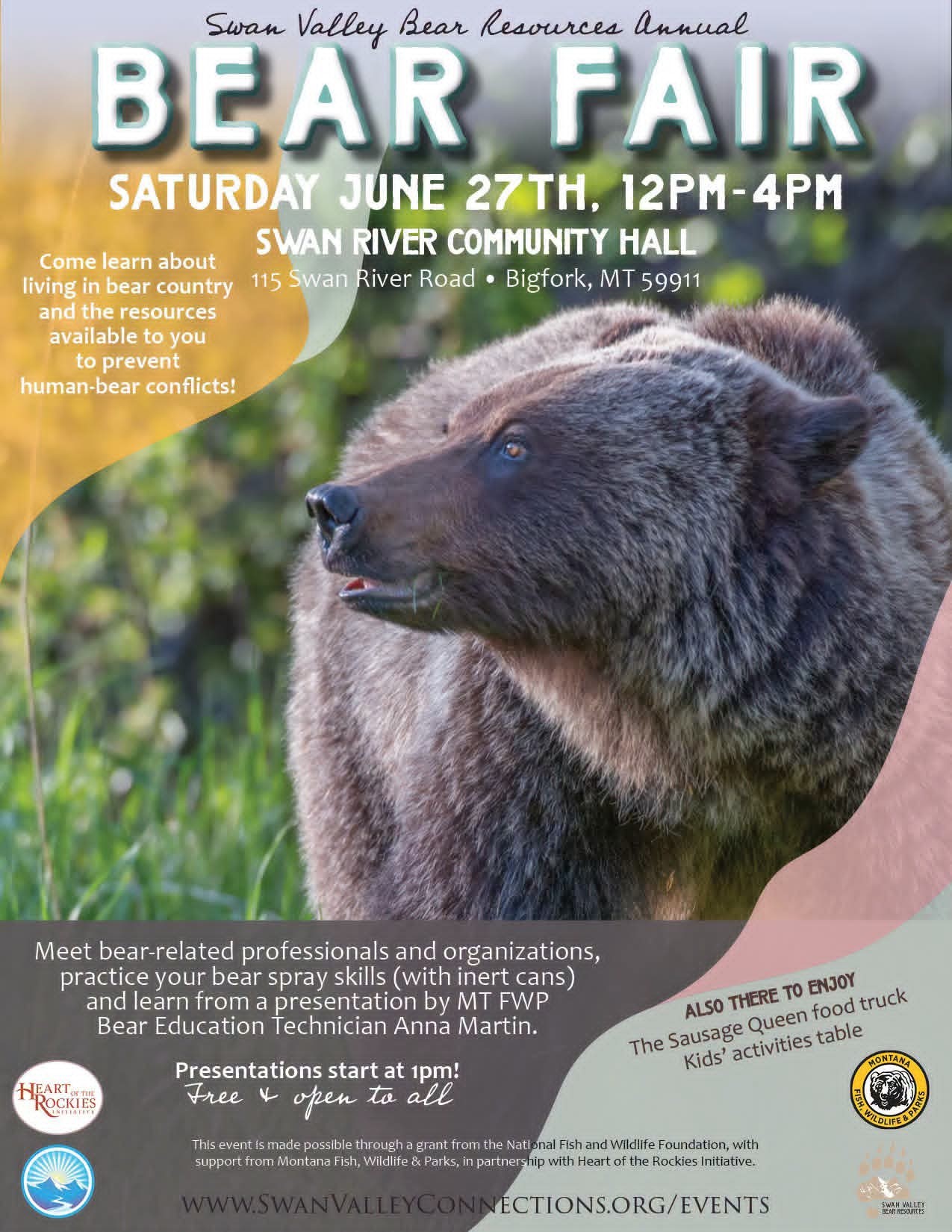 Poster for Bear Fair with image of grizzly bear