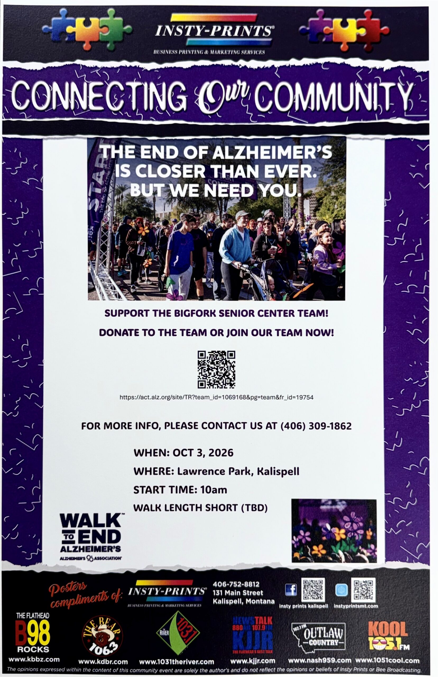Alzheimer's Walk at Lawrence Park in Kalispell MT