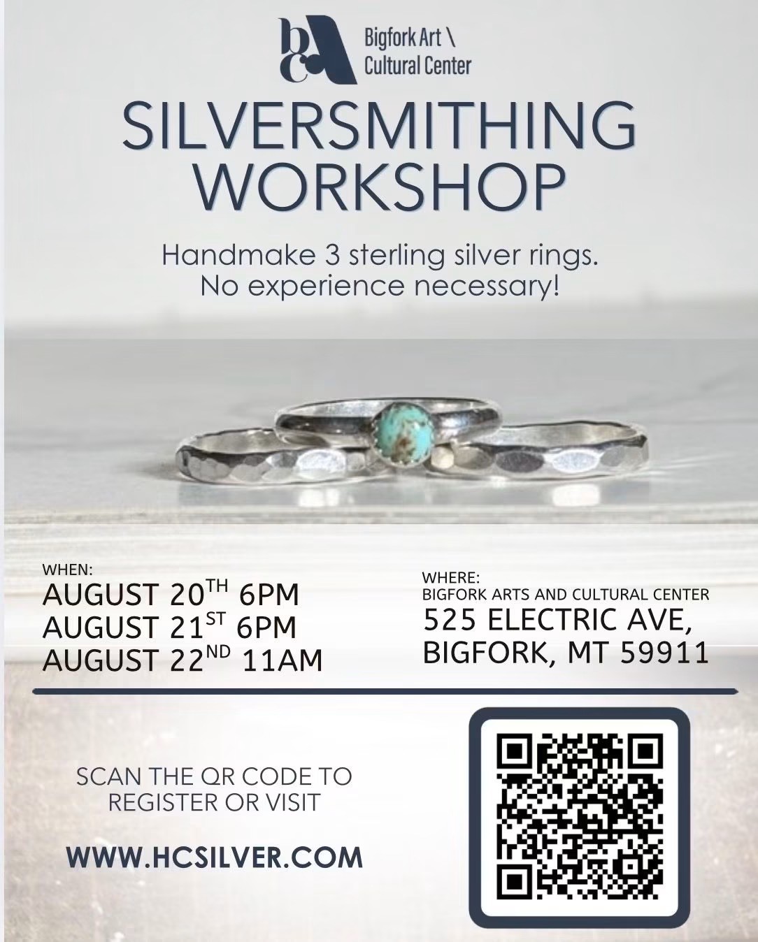 Silversmithing workshop handmake 3 sterling silver rings