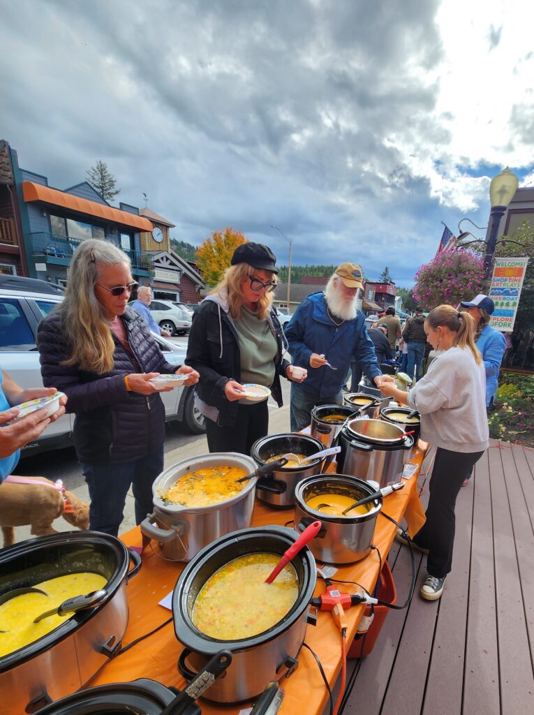 Tamarack Time food tasting in downtown Bigfork, Montana