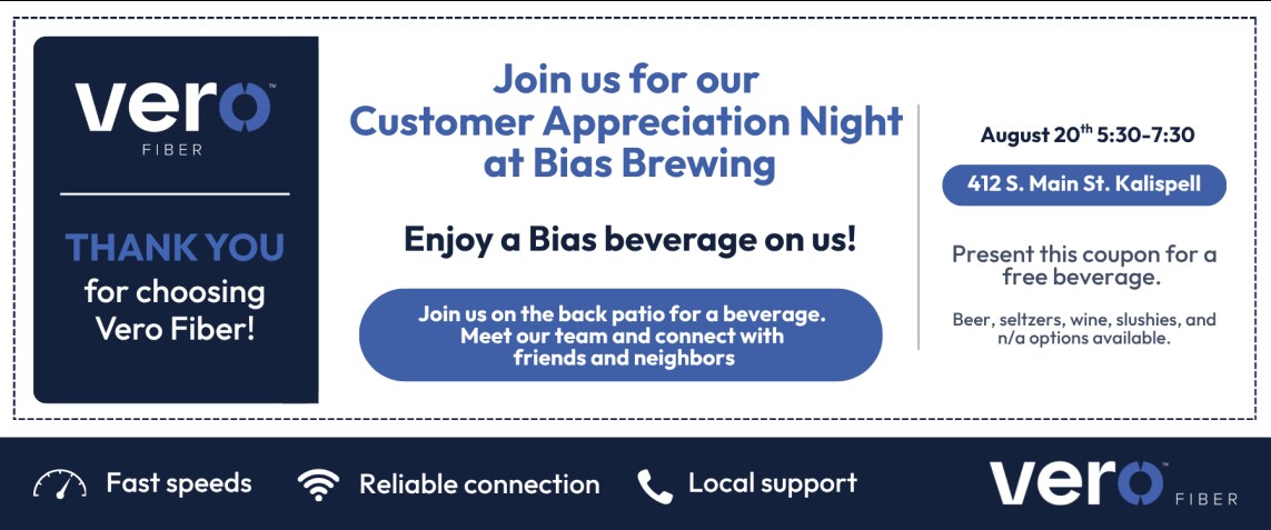 vero fiber internet customer appreciation night at bias brewing