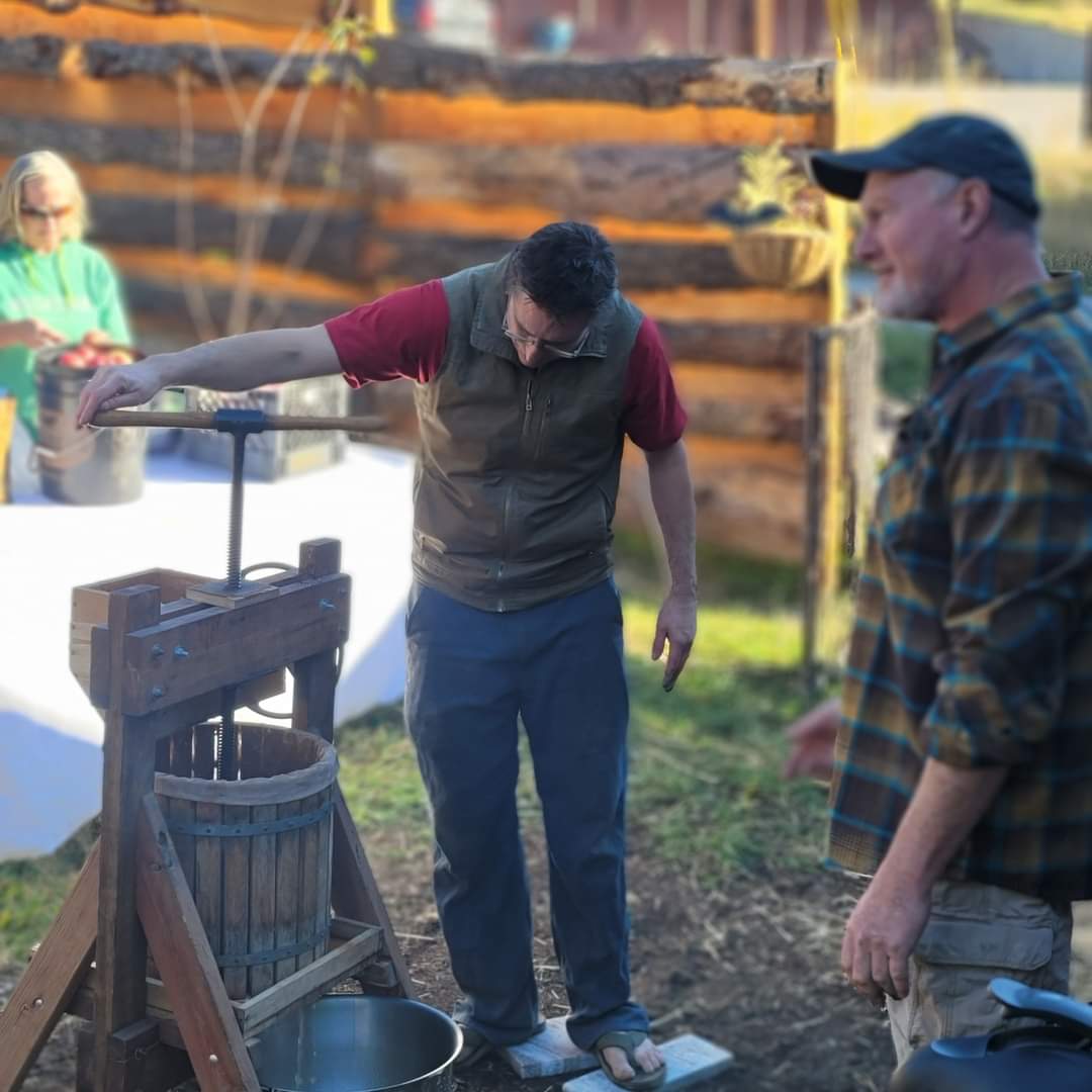 cider pressing at lake baked